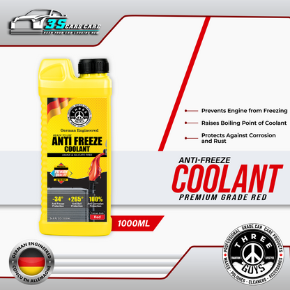 Antifreeze Coolant Red – Premium Grade | OAT Formula | THREE GUYS - German Engineered