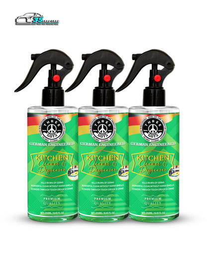 Kitchen Cleaner & Degreaser – Heavy Duty, Germ-Killing & Grease-Fighting Formula | THREE GUYS - German Engineered