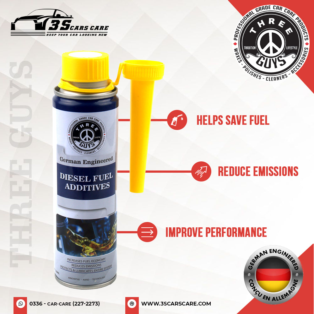 Diesel Fuel Additive | Injector Cleaner & Lubricant | Boosts Fuel Efficiency & Reduces Emissions – 320ml  – THREE GUYS – German Engineered