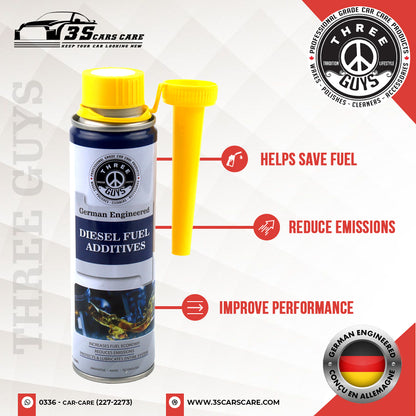 Diesel Fuel Additive | Injector Cleaner & Lubricant | Boosts Fuel Efficiency & Reduces Emissions – 320ml  – THREE GUYS – German Engineered
