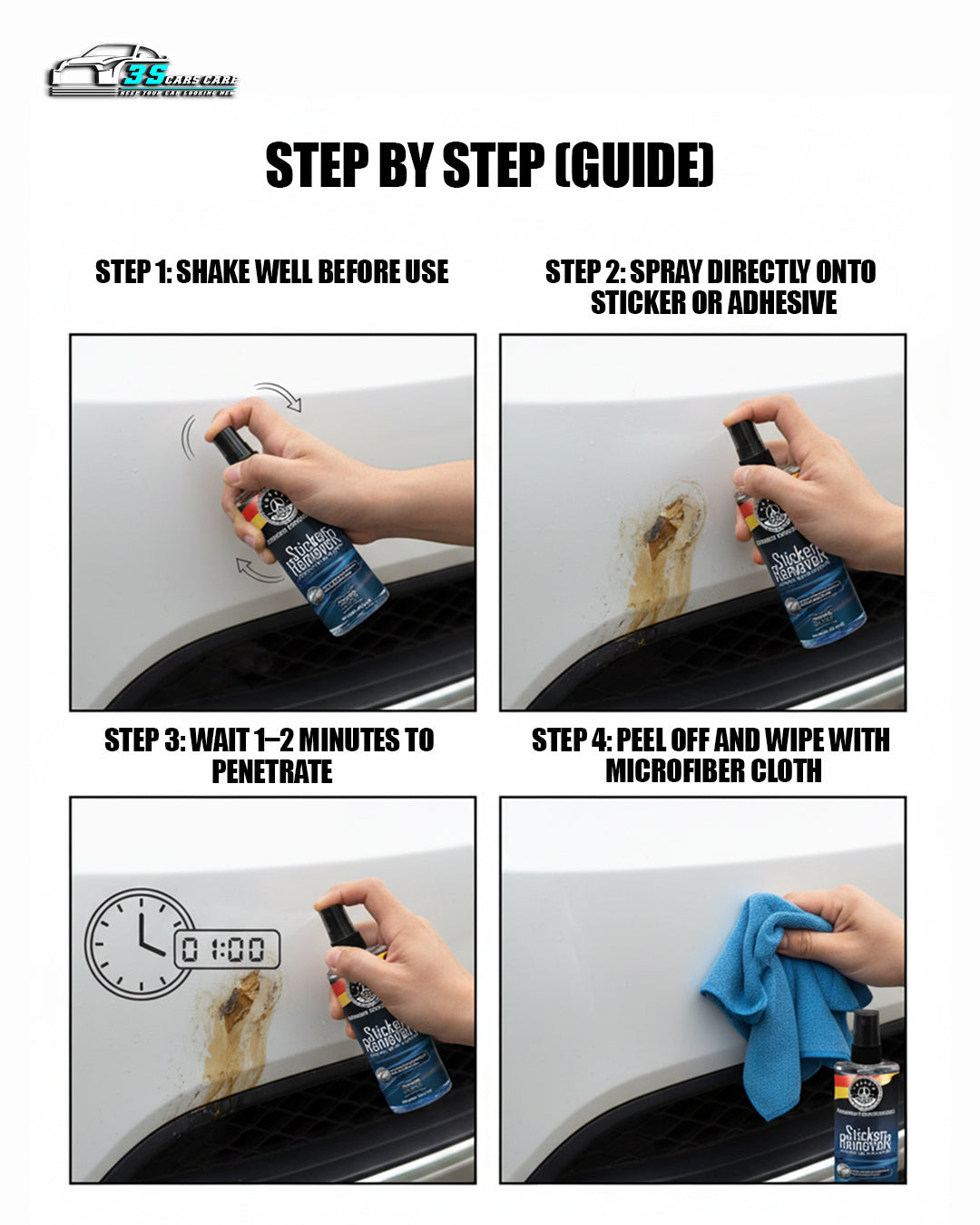 Sticker Remover | Premium Adhesive Cleaner | THREE GUYS | German Engineered (250ml)