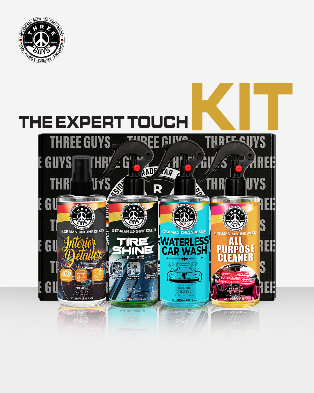 THREE GUYS The Expert Touch Kit – Complete Car Detailing Kit, 4-Piece