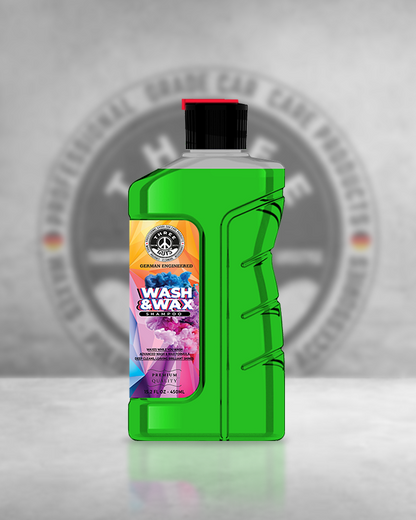 Wash & Wax Shampoo – Car Shampoo with Carnauba Wax | Wash & Shine in One Step | High Foam Formula | THREE GUYS - German Engineered