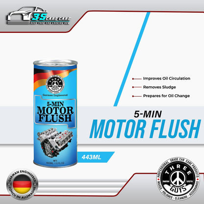 5-Min Motor Flush 443ML – Engine Flush Cleaner for Oil Change & Sludge Removal | THREE GUYS - German Engineered