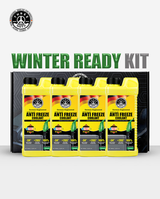 THREE GUYS Winter Ready Antifreeze Coolant Kit – 4 × 1L Pack