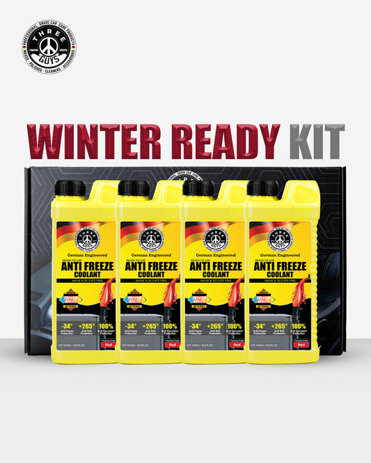 THREE GUYS Winter Ready Antifreeze Coolant Kit – 4 × 1L Pack