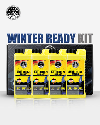 THREE GUYS Winter Ready Antifreeze Coolant Kit – 4 × 1L Pack