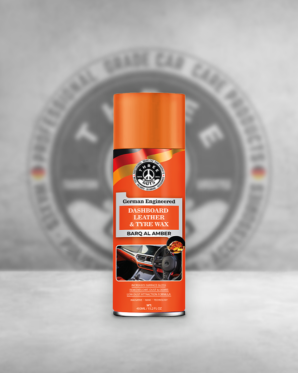 Dashboard Leather & Tyre Wax (450ml) – Barq Al Amber Fragrance | UV Protection & Dust Repellent | THREE GUYS German Engineered