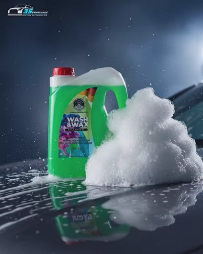 Wash & Wax Shampoo – Car Shampoo with Carnauba Wax | Wash & Shine in One Step | High Foam Formula | THREE GUYS - German Engineered