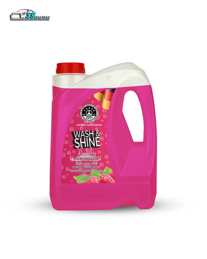Wash & Shine Shampoo Raspberry – High Foam Car Shampoo | Snow Foam Car Wash Soap | Deep Cleaning & Long-Lasting Gloss | THREE GUYS - German Engineered